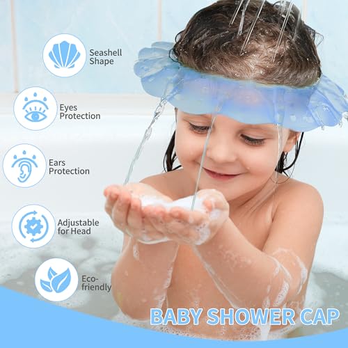 Baby Bath Visor Silicone Shower Cap - Leak-Proof, Adjustable & Tear-Free Fit for 24+ Months
