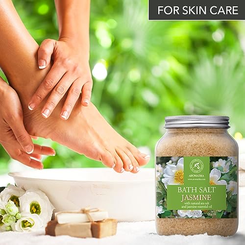 Jasmine Bath Salt 46oz - Relaxing Aromatherapy Sea Salt for Soothing Skin