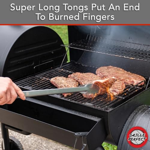 24-Inch Heavy Duty Stainless Steel Grill Spatula & Tongs Set for Outdoor Cooking