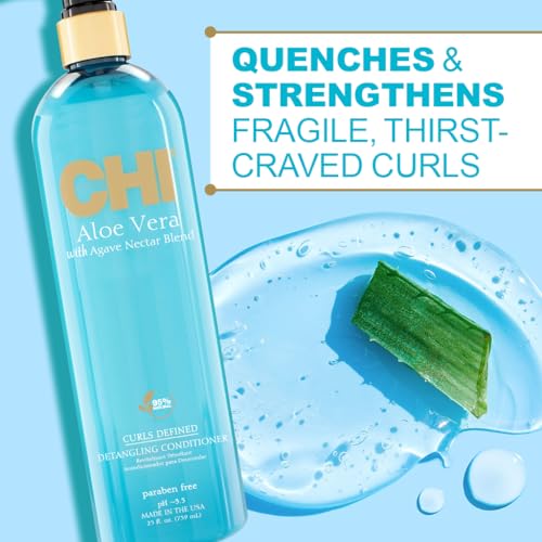 CHI Aloe Vera Detangling Conditioner 25 Oz - Deep Moisturizing & Strengthening, Pack of 1