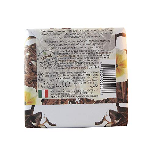 Nesti Dante Marsiglia Toscano Triple Milled Vegetal Soap, Tabacco Italiano, 7 Ounce