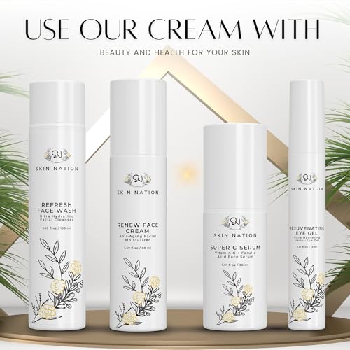 Skin Nation Super Firming Cream, Hydrating Body Lotion with Shea Butter, Glycolic Acid, Aloe Vera, Can Help Smooth Crepey Skin and Support Firmer Neck & D?collet?, 4 oz