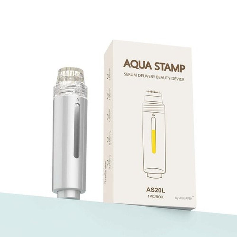 Micro Titanium Infusion Derma Stamp Microneedle for Skin Care Face Lips Hair Scalp Derma Roller Alternative Beauty Tool Microneedling Serum Applicator Microneedling Pen (Silver)