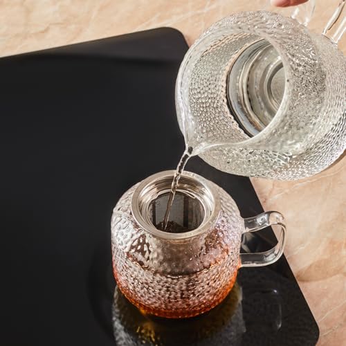 Large Borosilicate Glass Turkish Tea Set - Double Teapot for Induction Stovetop