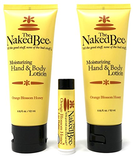 The Naked Bee Orange Blossom Honey Lip Balm & Lotion Set - Hydrating Natural Skin Care