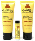 The Naked Bee Orange Blossom Honey Lip Balm & Lotion Set - Hydrating Natural Skin Care