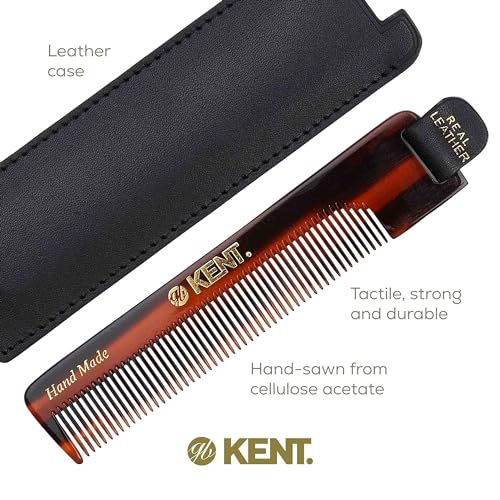 2 Pack Kent Handmade Pocket Comb for Men - Fine Tooth Hair & Beard Styling