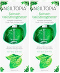 Nailtopia Spinach Nail Strengthener - 0.41 Fl Oz Pack of 2 - Revitalizing Vegan Nail Treatment for Damaged Nails