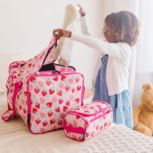 Wildkin Strawberry Patch Toiletry Bag for Kids, Travel & Overnight Use
