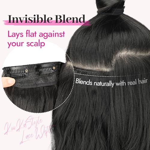 KooKaStyle 20 Inch Curly Clip-In Hair Extensions Rich Dark Brown with Silky Shine
