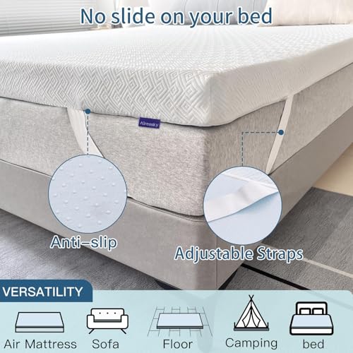 Full Size Memory Foam Mattress Topper 3 Inch Cooling Gel Support White Cover