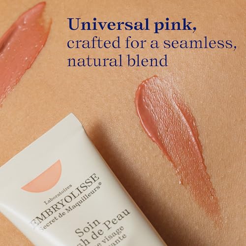 Embryolisse Pink Radiant Complexion Cream with Hyaluronic Acid – Tinted Moisturizer & Primer, 1.01 Fl Oz