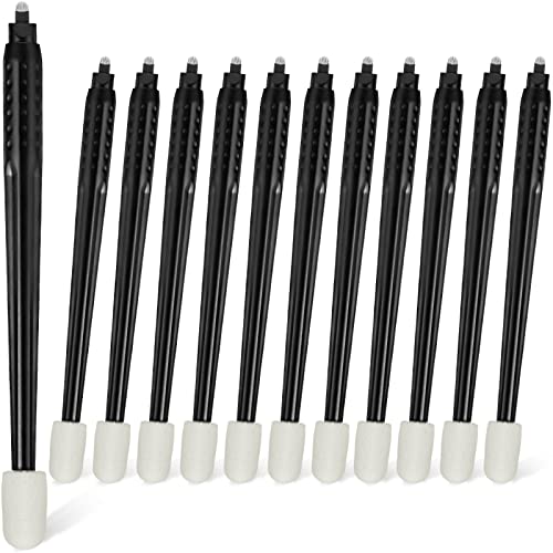 Disposable Microblading Pen Kit with Pigment Sponge - 12 Pcs Professional Eyebrow Tool