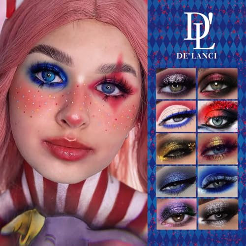 Multichrome Eyeshadow Palette with 12 Vibrant Colors for Gothic and Creative Looks