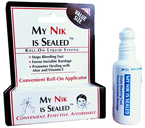 My Nik Is Sealed Liquid Styptic 12ml - First Aid for Nicks & Cuts, Aloe Vera, Made in USA