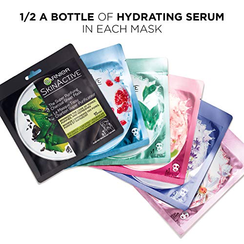 Garnier SkinActive Super Hydrating Sheet Mask Set - 6 Count, Hyaluronic Acid & Pomegranate