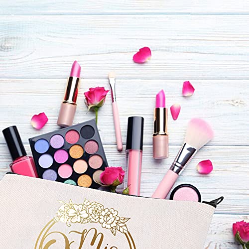 BDPWSS 15th Birthday Cosmetic Makeup Bag For Teen Girls Mis Quince Anos Latina Spanish Zipper Pouch For Daughter 15 Years Old Birthday Gifts(Mis Quince Anos)