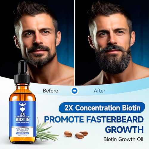 Sandalwood Beard Growth Oil - 2X Concentration Biotin Men’s Beard Softener & Moisturizer