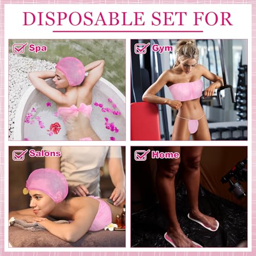 Pink Disposable Spray Tanning Feet Pads & Lingerie Kit - 96 Pcs, Variation Pink/1