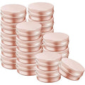 2 Ounce Aluminum Tin Jar with Screw Cap 60mL Tin Cans Refillable Containers for Cosmetic, Lip Balm, Cream, Lotion, Balms, Spices, Salve, Rose Gold 80 Pcs