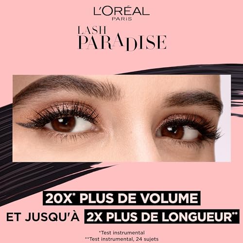 L'Oreal Paris Paradise Waterproof Mascara 6.4ml - Black, Feather-Soft Brush, Enriched with Castor Oil - Variation of THIS listing