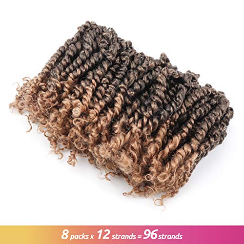 ToyoTress Tiana Passion Twist Hair Pre-Twisted Crochet Braids 6 Inch - T27, 8 Pcs