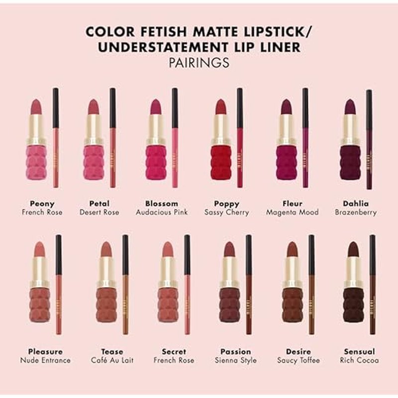 Milani Color Fetish Lipstick and Understatement Lipliner Bundle - Pleasure & Nude Entrance