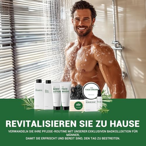 Herbal Men's Bath & Body Gift Set - 10 Pieces Spa Collection