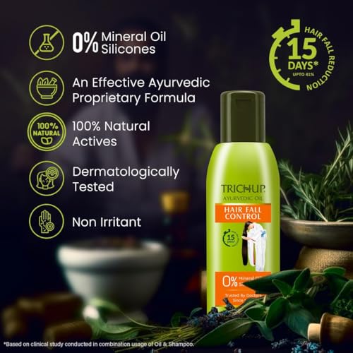 Trichup Ayurvedic Hair Fall Control Oil – Herbal Scalp Nourishing 200mL (Pack of 2)