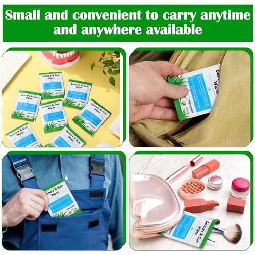Denture Cleaning Wipes - 200 Count, Remove Adhesives, Food Debris & Odors - Classic