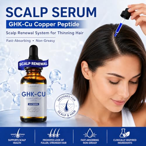 1-Pack GHK-Cu Copper Peptide Hair Growth Serum for Thinning Hair – Scalp Renewal
