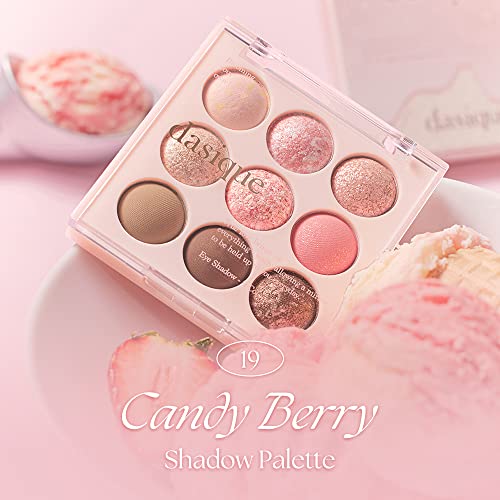 Dasique Shadow Palette #19 Candy Berry l Vegan, Cruelty-Free l 9 Blendable Shades in Smooth Matte and Shimmer Finishes with Gorgeous Pearls