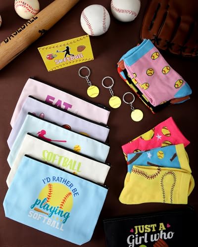 Softball Gift Set with Socks, Bags, Keychains & Greeting Cards — 48 Pieces for Team Celebrations