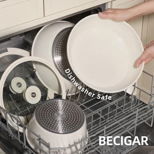 White 24-Piece Ceramic Cookware Set with Nonstick Coating & Removable Handles