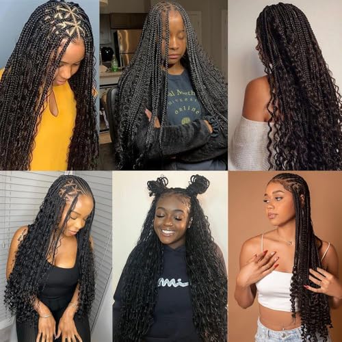 1B Deep Wave Human Hair for Braiding - 24 Inch Black Hair Extensions