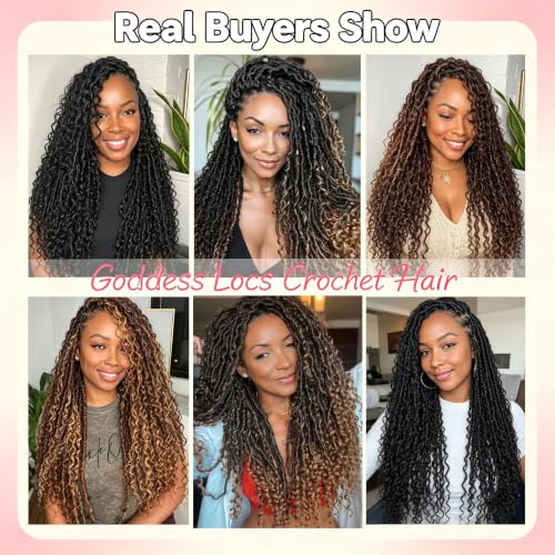 Flyteng 30 Inch Goddess Locs Crochet Hair Pack of 8 T30 for Black Women