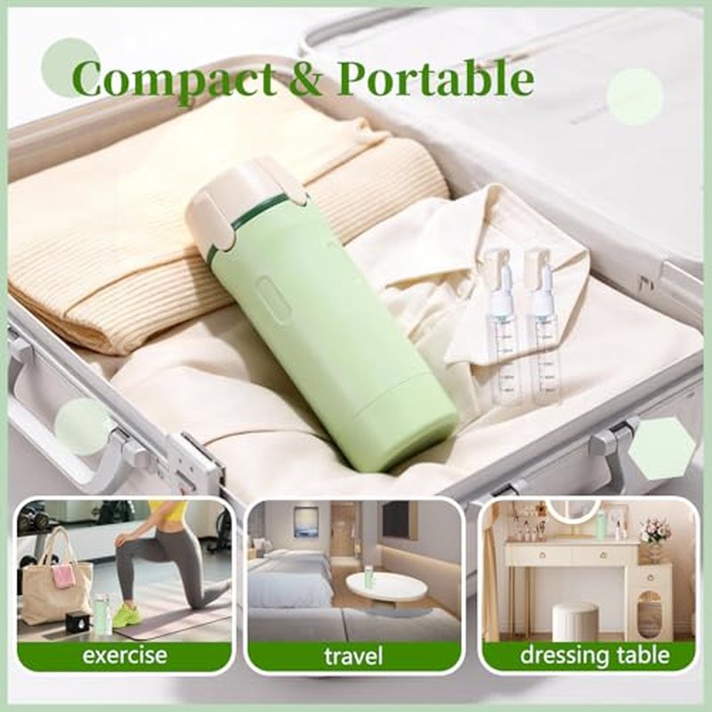 4-in-1 Travel Dispenser Bottle, Portable Cosmetic Dispenser Containers for Shampoo Lotion Conditioner Cream, Leak Proof Travel Dispenser, 30ML, Green