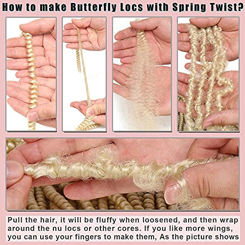 Spring Twist Hair Extensions 12 Inch 7 Pack Butterfly Faux Locks for Women - Variation 1B3027#
