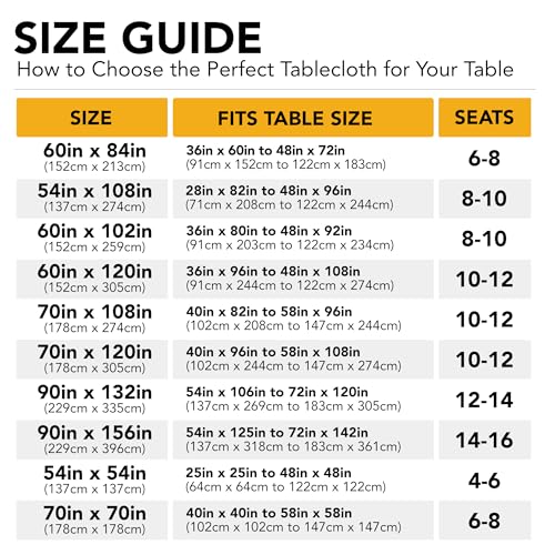 Ivory 10-Pack Tablecloths for Rectangle Tables 70 x 120 Inches - Wrinkle-Resistant