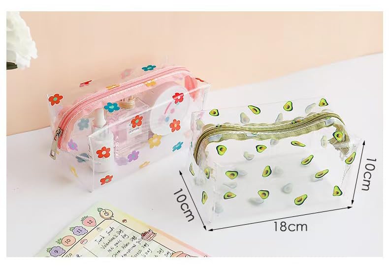 Clear Toiletry Bags With Print Portable Toiletry Bag Travel Toiletry Organizer Pouch for Women Travel Vacation Bathroom