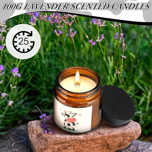 Honeydak Cow Gifts Set for Women Cow Printed Accessories Includes Makeup Bag Gift Box Cute Socks Keychain Mug Scented Candle Stickers for Christmas and Birthday Party Gifts