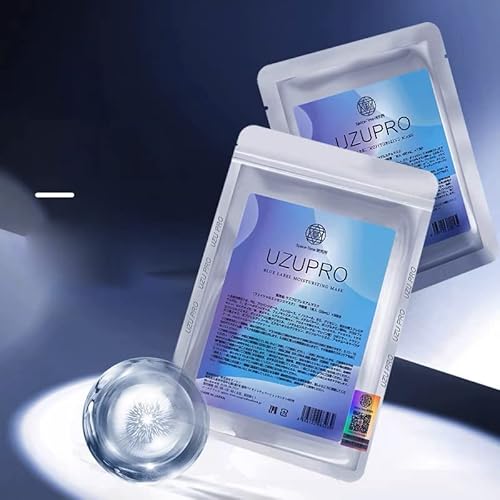 UZU Pro Blue Label Moisturizing Mask Facial Mask, Make Skin Young Clear & Healthy, Anti Aging Facial Mask , 5 Sheets in A Bag