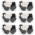 Bridesmaid Proposal Gift Set with Clear Makeup Bag, Scrunchies & Accessories - Black, 6 Sets
