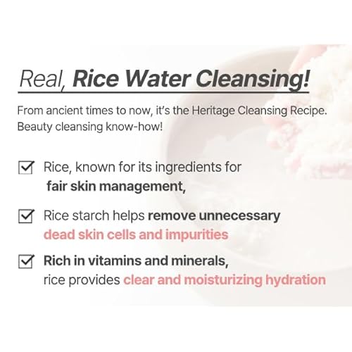 S.NATURE AQUA RICE FOAM CLEANSER | Facial Cleanser, Rice Extract Rice Powder Cleanser with Mild Cleansing, Glycerin,Vegan, Face Wash, Korean Skincare¤Ó 160ml 5.4 Fl Oz