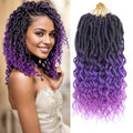 12 Inch Deep Faux Locs Crochet Hair for Black Women - 8 Packs, Purple