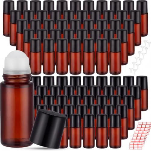 Sumind Plastic 30ml Glass Roller Bottles for Essential Oils Tea 100 Pcs