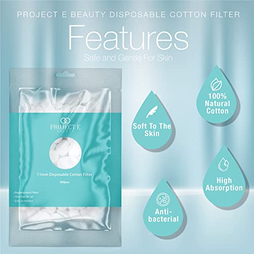 500pcs Cotton Filter Pads for Microdermabrasion Machines - 11mm Round Replacement Filters