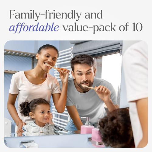 VIVAGO Bamboo Toothbrushes - Medium Bristles, 50 Count Pack for Adults