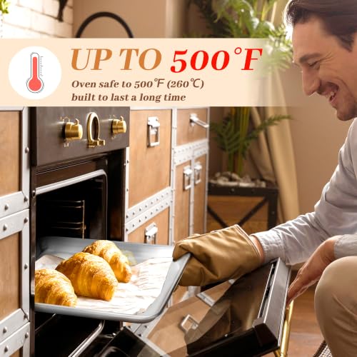Full Size Aluminum Baking Sheets 26x18 Inch 6 Pack - Oven Safe & Non-Stick
