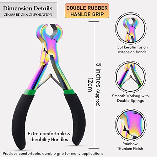 My Hair Tools Keratin Bond Cutter Rainbow Rubber Grip for Hair Extensions